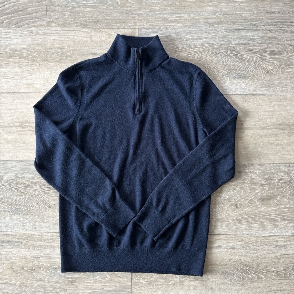 Navy Blue Express quarter zip sweater size medium men's